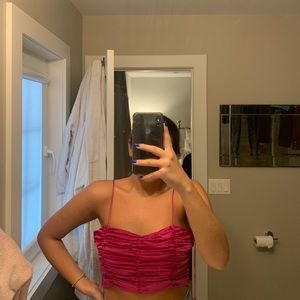 Brand new Zara ruched magenta top